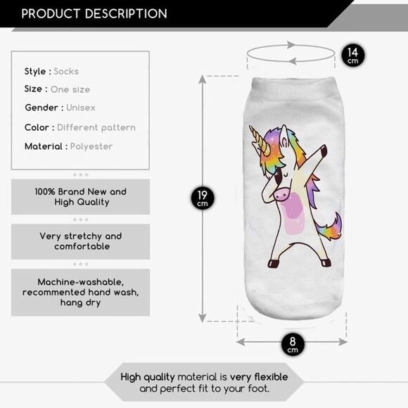 Unicorn Socks - Picture 2 of 2